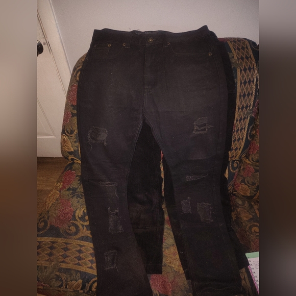 Black Distressed Jeans - Picture 1 of 1